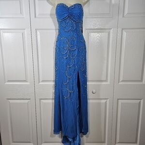 RIVA Desings  Blue Strapless Evening Gown Size 12